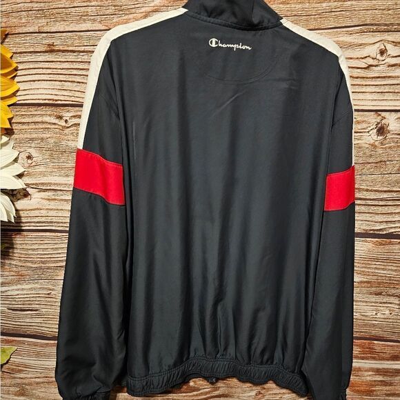 Champion jacket men's XL gray/red/white  Pre-owned - Picture 2 of 4